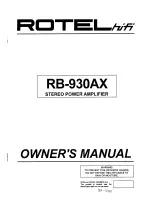 Preview for 1 page of Rotel RB-930AX Owner'S Manual