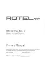 Rotel RB-970BX MKII Owner'S Manual preview