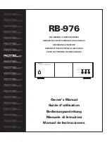 Preview for 1 page of Rotel RB-976 Owner'S Manual