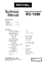 Preview for 1 page of Rotel RC-1090 Technical Manual