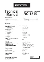 Rotel RC-1570 Technical Manual preview