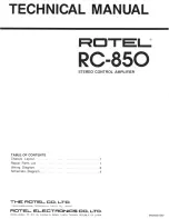 Rotel RC-850 Technical Manual предпросмотр