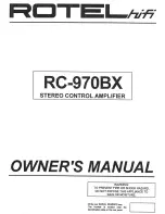 Rotel RC-970BX Owner'S Manual preview