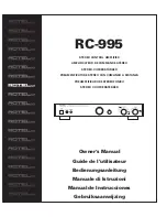 Rotel RC-995 Owner'S Manual preview