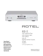 Rotel RCD-12 Owner'S Manual preview