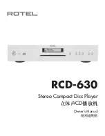 Rotel RCD-630 Owner'S Manual preview