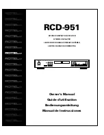 Preview for 1 page of Rotel RCD-951 Owner'S Manual