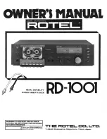 Rotel RD-1001 Owner'S Manual предпросмотр