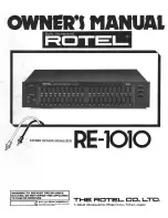 Rotel re-1010 Owner'S Manual preview