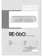 Rotel RE-860 Owner'S Manual предпросмотр