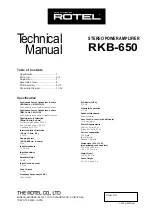 Rotel RKB-650 Technical Manual preview