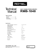 Preview for 1 page of Rotel RMB-1048 Technical Manual