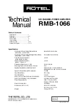 Rotel RMB-1066 Technical Manual preview