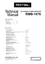 Preview for 1 page of Rotel RMB-1076 Technical Manual