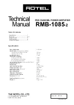 Rotel RMB-1085 Technical Manual preview