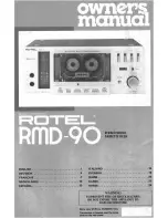 Предварительный просмотр 1 страницы Rotel RMD-90 Owner'S Manual