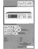 Rotel rmt-90 Owner'S Manual preview