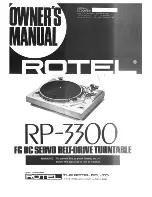 Rotel RP-3300 Owner'S Manual preview