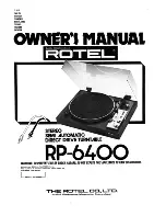 Предварительный просмотр 1 страницы Rotel RP-6400 Owner'S Manual