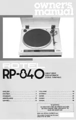 Preview for 1 page of Rotel RP-840 Owner'S Manual