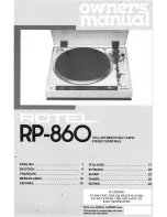 Rotel RP-860 Owner'S Manual preview