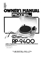 Rotel RP-9400 Owner'S Manual preview