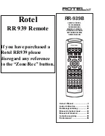 Предварительный просмотр 1 страницы Rotel RR-939B Owner'S Manual