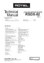 Rotel RSDX-02 Technical Manual preview