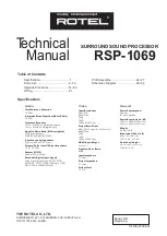 Rotel RSP-1069 Technical Manual preview