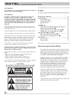 Preview for 14 page of Rotel RSS-900 Owner'S Manual