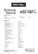 Предварительный просмотр 1 страницы Rotel RSX-1067 V02 Technical Manual