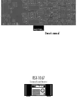 Preview for 1 page of Rotel RSX-1067 Owner'S Manual