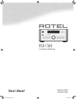 Preview for 1 page of Rotel RSX-1560 Owner'S Manual