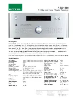 Preview for 1 page of Rotel RSX-1560 Specifications