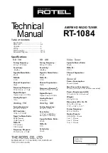 Preview for 1 page of Rotel RT-1084 Technical Manual