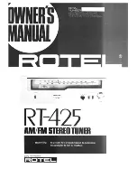 Rotel RT-425 Owner'S Manual preview