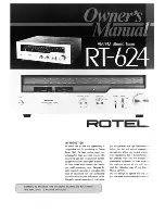 Предварительный просмотр 1 страницы Rotel RT-624 Owner'S Manual