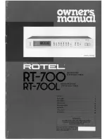 Preview for 1 page of Rotel RT-700 Owner'S Manual