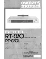 Rotel RT-820 Owner'S Manual preview