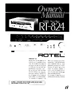 Rotel RT-824 Owner'S Manual preview