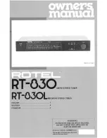 Preview for 1 page of Rotel RT-830 Owner'S Manual