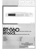 Preview for 1 page of Rotel RT-860 Owner'S Manual