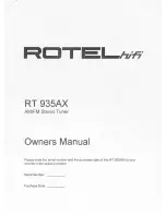 Rotel RT-935AX Owner'S Manual preview