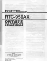 Rotel RTC-950AX Owner'S Manual preview