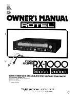 Rotel RX-1000 Owner'S Manual preview