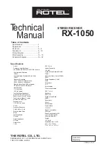 Preview for 1 page of Rotel RX-1050 Technical Manual