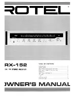 Preview for 1 page of Rotel RX-152 Owner'S Manual