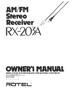 Preview for 1 page of Rotel RX-203A Owner'S Manual