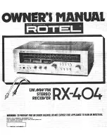 Preview for 1 page of Rotel RX-404 Owner'S Manual