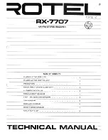 Preview for 1 page of Rotel RX-7707 Technical Manual